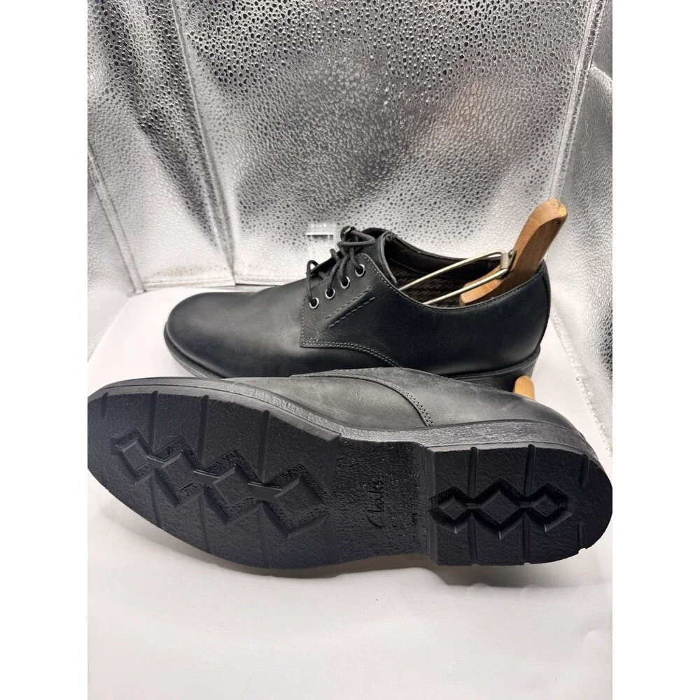 Clarks Hinman Oxford Black Leather orthopedic Comfort Shoes Men’s Size 9 Mens